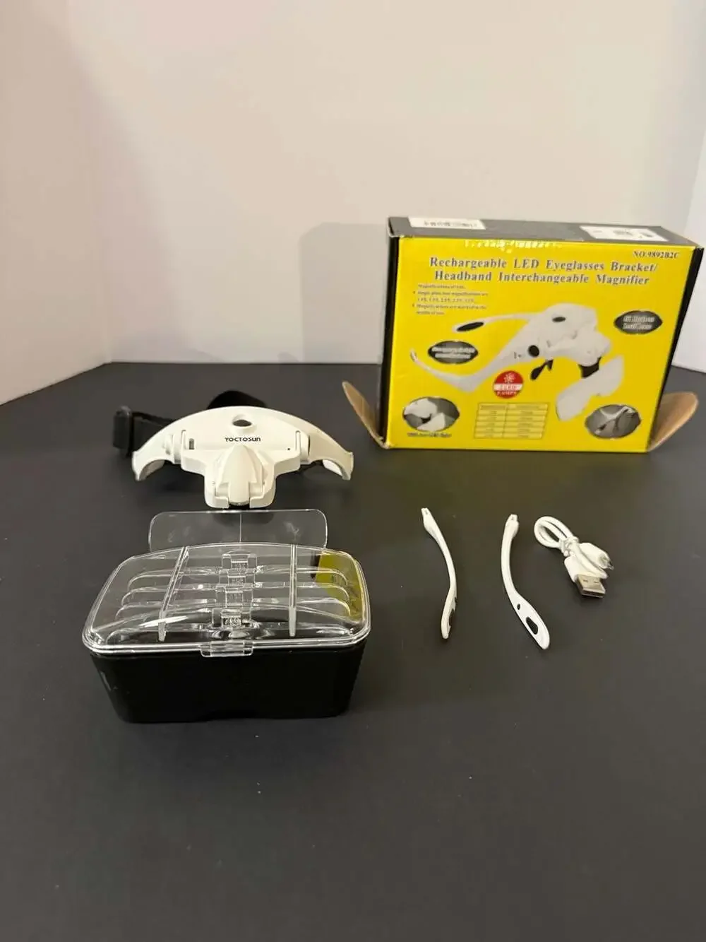 YOCTOSUN Rechargeable LED Headband‎ Magnifier with 5 Interchangeable Lenses